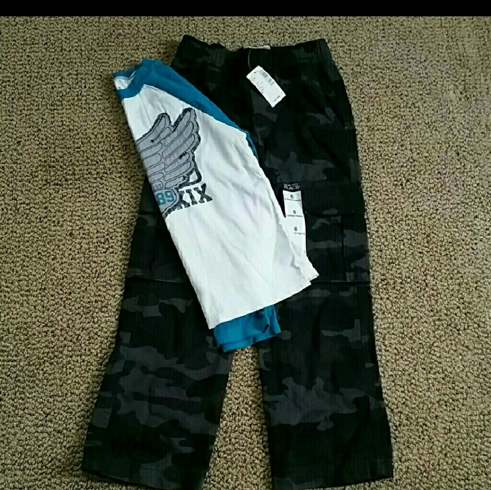Boys Outfit Pants NWT and shirt in Good Cond.